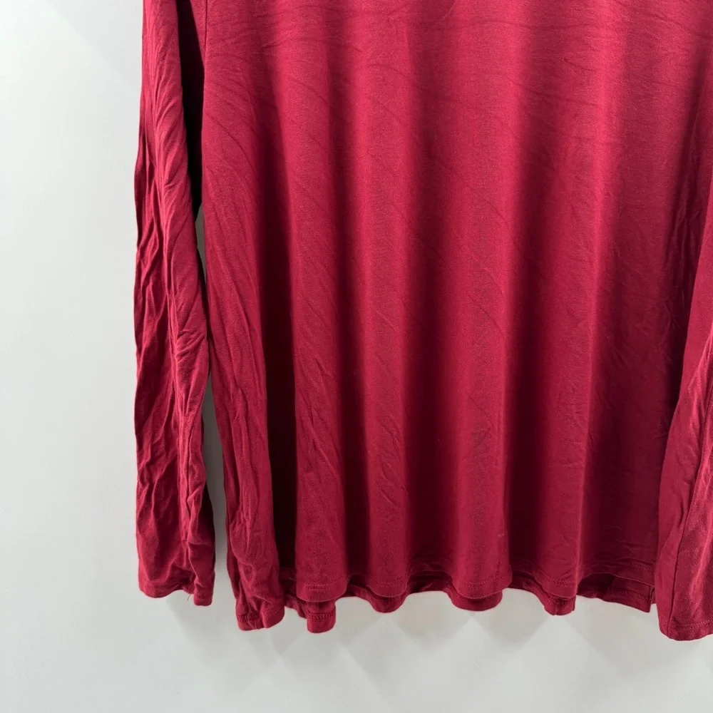Old Navy Red Cotton Turtleneck Long Sleeve Top Size Large - Picture 7 of 8